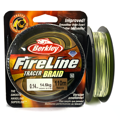 Плетёный шнур BERKLEY FireLine Tracer Braid Black-Yellow 0.14мм 110м