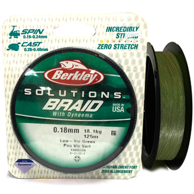 Плетёный шнур BERKLEY Solutions Brayd Low-Vis Green 0.18мм 125м