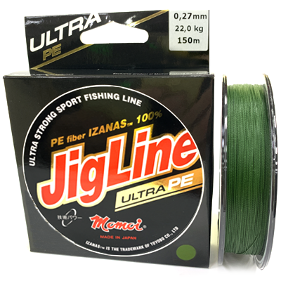 Плетёный шнур MOMOI JigLine Ultra PE Green 0.27мм 150м