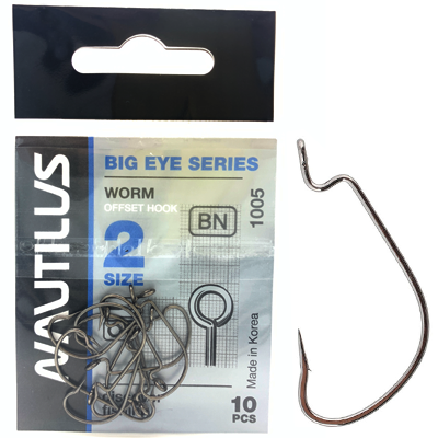 Крюк офсетник Nautilus BIG EYE SERIES Worm №2