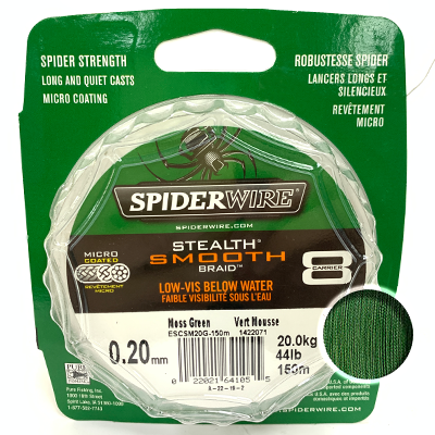 Плетёный шнур Spiderwire Stealth Smooth 8 Moss Green 0.20мм 150м Плетёный шнур Spiderwire Stealth Smooth 8 Moss Green 0.20мм 150м