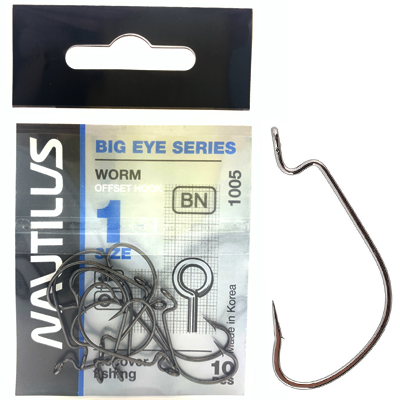 Крюк офсетник Nautilus BIG EYE SERIES Worm №1 Крюк офсетник Nautilus BIG EYE SERIES Worm №1