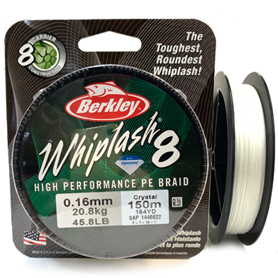 Плетёный шнур BERKLEY Whiplash 8 Braid Crystal 0.16мм 150м Плетёный шнур BERKLEY Whiplash 8 Braid Crystal 0.16мм 150м