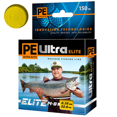 Плетёный шнур PE ULTRA ELITE M-8 Yellow 0.35мм 150м