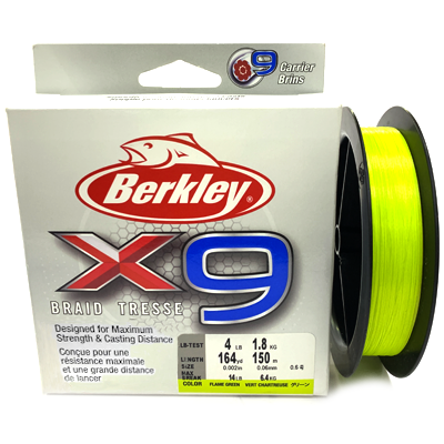Плетёный шнур BERKLEY X9 Braid Flame Green 0.06мм 150м Плетёный шнур BERKLEY X9 Braid Flame Green 0.06мм 150м