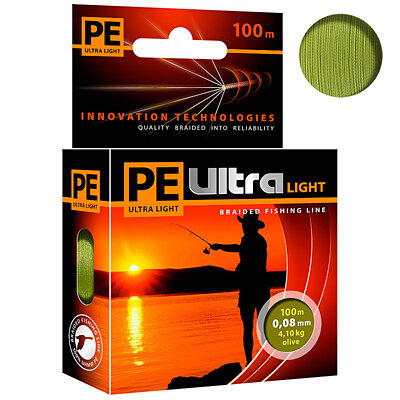 Плетёный шнур PE ULTRA LIGHT Olive 0.08мм 100м
