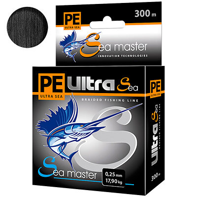 Плетёный шнур PE ULTRA SEA MASTER Black 0.25мм 300м