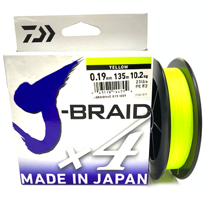 Плетёный шнур DAIWA J-BRAID X4 Yellow 0.19мм 135м