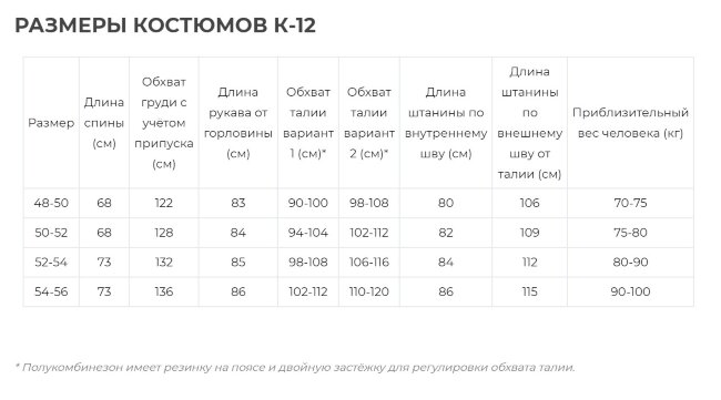 Костюм К-12 Костюм К-12