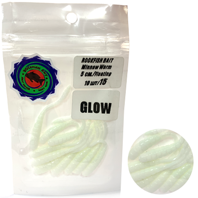 Силиконовая приманка Rockfish Bait Minnow Worm 5cm/15 Glow Силиконовая приманка Rockfish Bait Minnow Worm 5cm/15 Glow