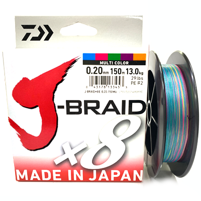 Плетёный шнур DAIWA J-BRAID X8 Multicolor 0.20мм 150м