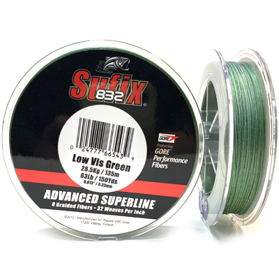 Плетёный шнур SUFIX 832 Advanced Superline Braid Green 0.33мм 135м