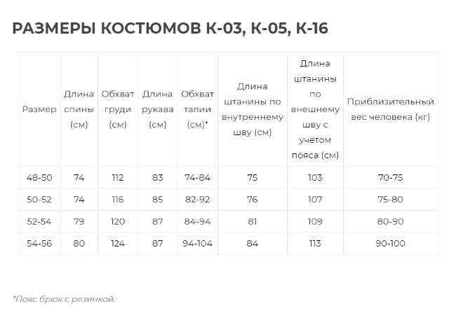 Костюм К-16 Костюм К-16