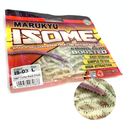 Силиконовая приманка MARUKYU Isome IS-03/L/White
