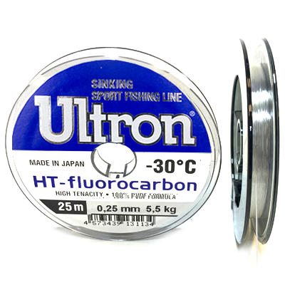 Леска ULTRON Fluorocarbon 0.25мм 25м Леска ULTRON Fluorocarbon 0.25мм 25м