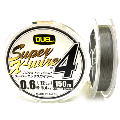 Плетёный шнур DUEL Super X-Wire4 Grey 0.13мм 150м Плетёный шнур DUEL Super X-Wire4 Grey 0.13мм 150м