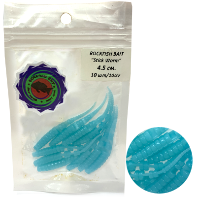 Силиконовая приманка Rockfish Bait Stick Worm 4.5cm/10UV