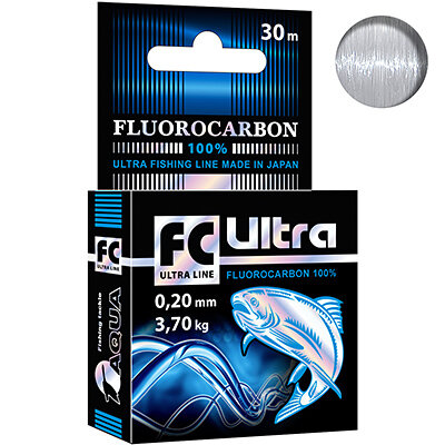 Леска AQUA FC Ultra Fluorocarbon 100% 0,20мм 30м Леска AQUA FC Ultra Fluorocarbon 100% 0,20мм 30м