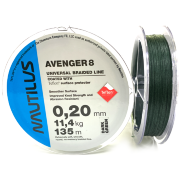 Плетёный шнур NAUTILUS Avenger 8 Teflon Green 0.20мм 135м