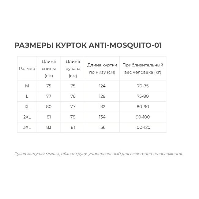 Антимоскитная куртка ANTI-MOSQUITO-01K Антимоскитная куртка ANTI-MOSQUITO-01K