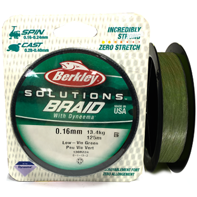 Плетёный шнур BERKLEY Solutions Brayd Low-Vis Green 0.16мм 125м Плетёный шнур BERKLEY Solutions Brayd Low-Vis Green 0.16мм 125м