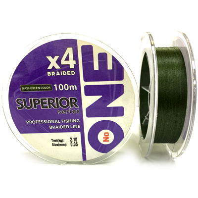 Плетёный шнур Number ONE Superior Х4 Navy-green 0.05мм 100м Плетёный шнур Number ONE Superior Х4 Navy-green 0.05мм 100м