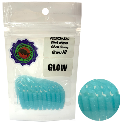 Силиконовая приманка Rockfish Bait Stick Worm 4.5cm/10 Glow Силиконовая приманка Rockfish Bait Stick Worm 4.5cm/10 Glow