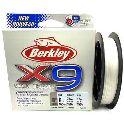 Плетёный шнур BERKLEY X9 Braid Crystal 0.08мм 150м Плетёный шнур BERKLEY X9 Braid Crystal 0.08мм 150м