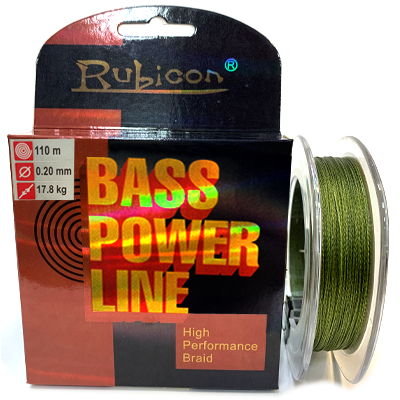 Плетёный шнур RUBICON Bass Power Line Braid Green 0.20мм 110м Плетёный шнур RUBICON Bass Power Line Braid Green 0.20мм 110м