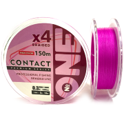 Плетёный шнур Number ONE Contact Х4 Pink 0.090мм 150м