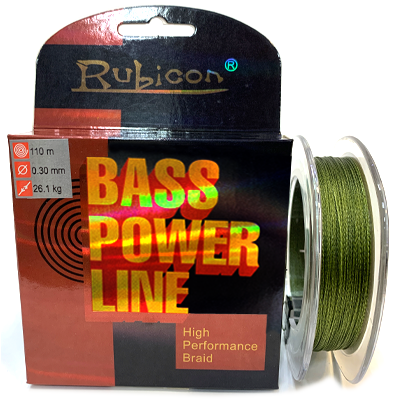 Плетёный шнур RUBICON Bass Power Line Braid Green 0.30мм 110м Плетёный шнур RUBICON Bass Power Line Braid Green 0.30мм 110м