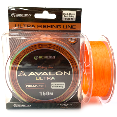 Плетёный шнур BUSHIDO Avalon Ultra Braid Orange 0.08мм 150м Плетёный шнур BUSHIDO Avalon Ultra Braid Orange 0.08мм 150м