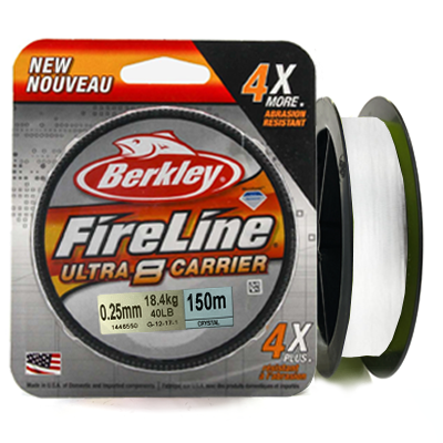Плетёный шнур BERKLEY FireLine Ultra 8 Carrier Crystal 0.25мм 150м Плетёный шнур BERKLEY FireLine Ultra 8 Carrier Crystal 0.25мм 150м