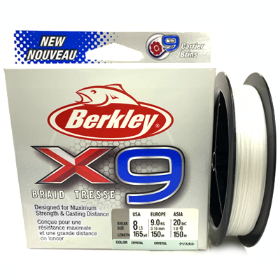 Плетёный шнур BERKLEY X9 Braid Crystal 0.10мм 150м Плетёный шнур BERKLEY X9 Braid Crystal 0.10мм 150м