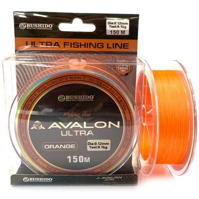 Плетёный шнур BUSHIDO Avalon Ultra Braid Orange 0.12мм 150м Плетёный шнур BUSHIDO Avalon Ultra Braid Orange 0.12мм 150м