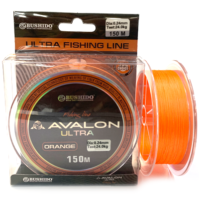 Плетёный шнур BUSHIDO Avalon Ultra Braid Orange 0.24мм 150м Плетёный шнур BUSHIDO Avalon Ultra Braid Orange 0.24мм 150м