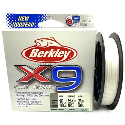 Плетёный шнур BERKLEY X9 Braid Crystal 0.14мм 150м