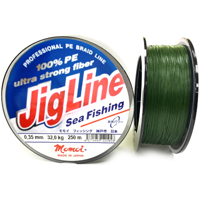 Плетёный шнур MOMOI JigLine Sea Fishing Green 0.35мм 250м Плетёный шнур MOMOI JigLine Sea Fishing Green 0.35мм 250м