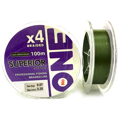 Плетёный шнур Number ONE Superior Х4 Navy-green 0.20мм 100м Плетёный шнур Number ONE Superior Х4 Navy-green 0.20мм 100м