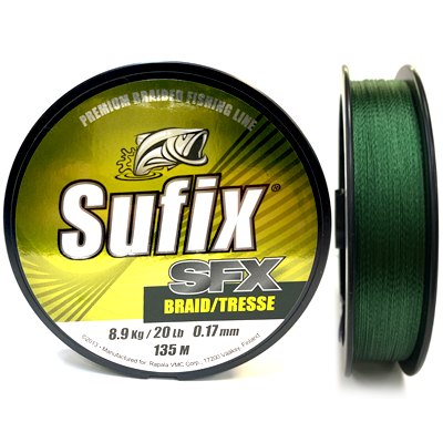 Плетёный шнур SUFIX SFX Braid/Tresse Green 0.17мм 135м Плетёный шнур SUFIX SFX Braid/Tresse Green 0.17мм 135м