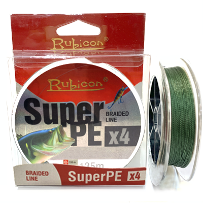 Плетёный шнур RUBICON Super PE X4 Braid Green 0.20мм 135м Плетёный шнур RUBICON Super PE X4 Braid Green 0.20мм 135м