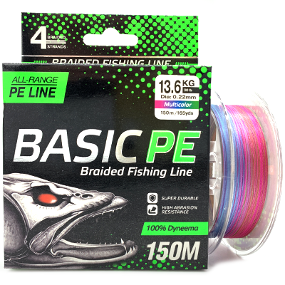 Плетёный шнур SELECT Basic PE Multicolor 0.22мм 150м Плетёный шнур SELECT Basic PE Multicolor 0.22мм 150м