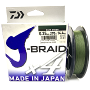 Плетёный шнур DAIWA J-BRAID X4 Dark Green 0.25мм 270м