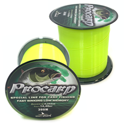 Леска EastShark Procarp 0.35мм 300м жёлто-зелёная