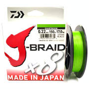 Плетёный шнур DAIWA J-BRAID X8 Chartreuse 0.22мм 150м