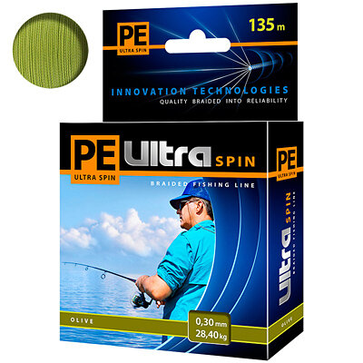 Плетёный шнур PE ULTRA SPIN Olive 0.30мм 135м