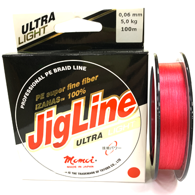 Плетёный шнур MOMOI JigLine Ultra Light Red 0.06мм 100м