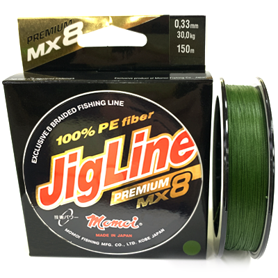 Плетёный шнур MOMOI JigLine Premium MX8 Green 0.33мм 150м Плетёный шнур MOMOI JigLine Premium MX8 Green 0.33мм 150м