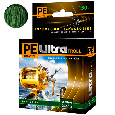 Плетёный шнур PE ULTRA TROLL Dark Green 0.30мм 150м