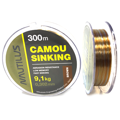 Леска NAUTILUS Camou Sinking Brown 0.302м 300м Леска NAUTILUS Camou Sinking Brown 0.302м 300м
